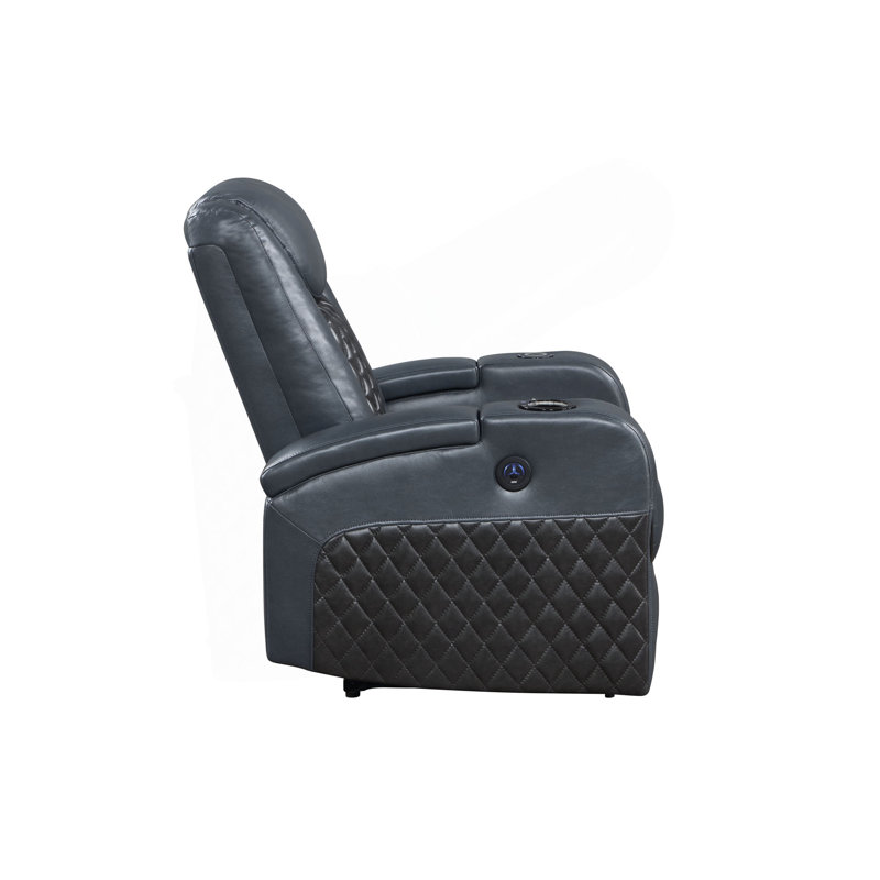 Fauteuil inclinable bleu et noir avec Bluetooth