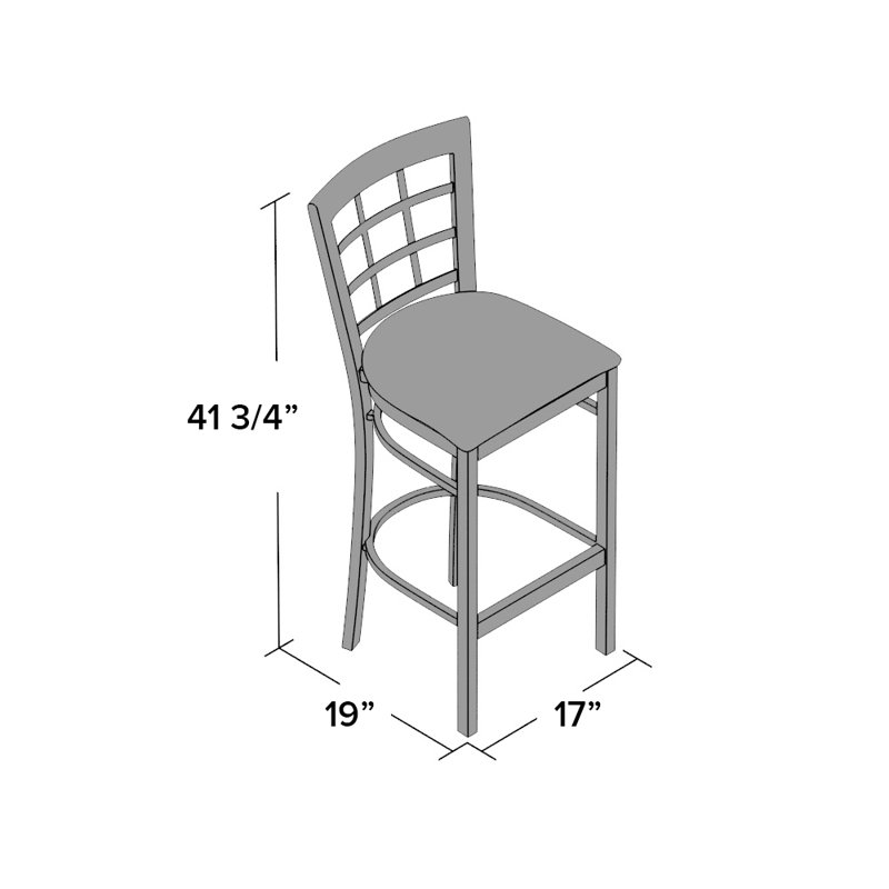 Tabouret de restaurant en métal Prompton, Naturel, 2