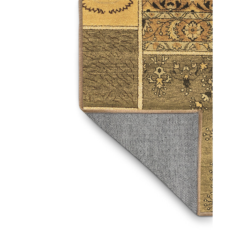 Tapis contemporains brun lavable à la machine 2627, Rectangle 2 pi x 4 pi