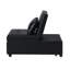  Canapé-lit pliant avec repose-pieds noir, mobilier multifonctionnel pour une assise ou un sommeil supplémentaire, conception peu encombrante