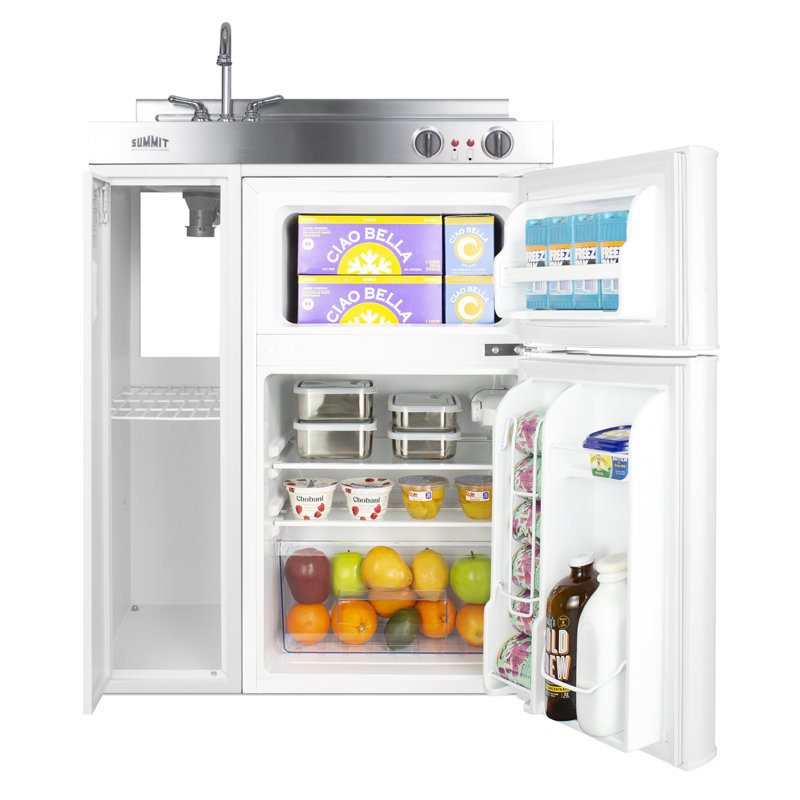 30'' Wide White Stainless Steel All-In-One Kitchenette