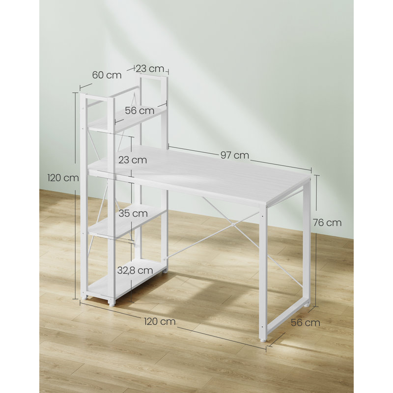 Citlali Writing Desk, Maple White, White