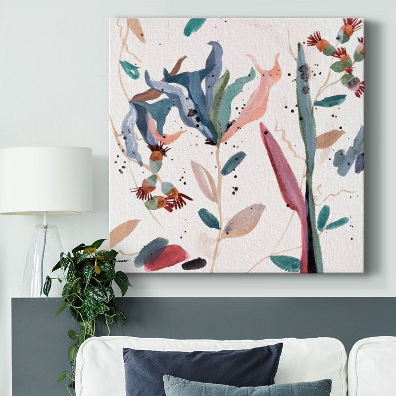 Composition florale contemporaine IV, H 40 po x l 40 po x P 1,5 po