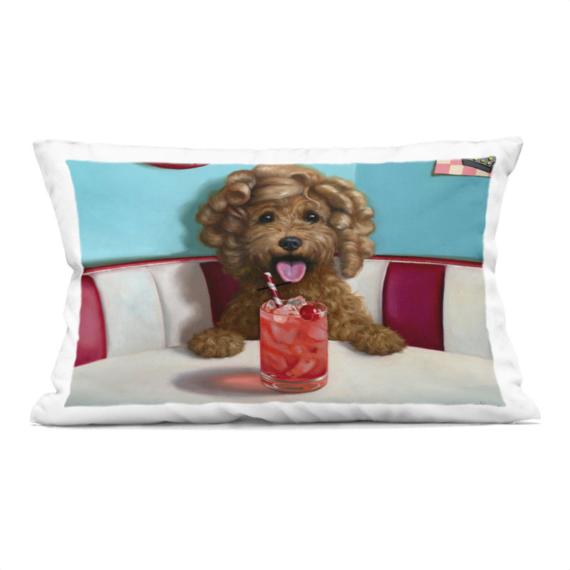Coussin décoratif chien avec boisson fruitée Diner