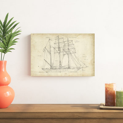 Voilier «Blueprint I» par Ethan Harper - reproduction d'art sur toile