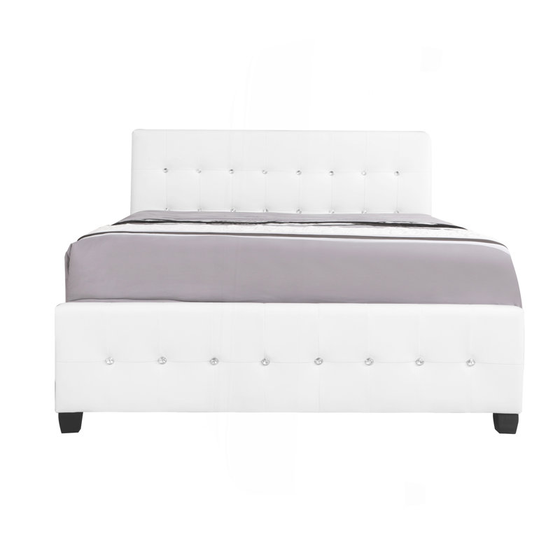 Transitional Full Bed With Crisp White Elegance
