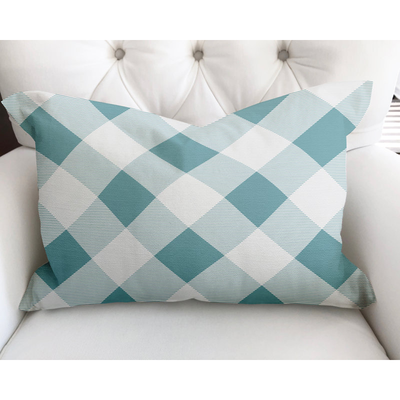 Housse et insert de coussin rectangulaire en coton Clementine, Turquoise