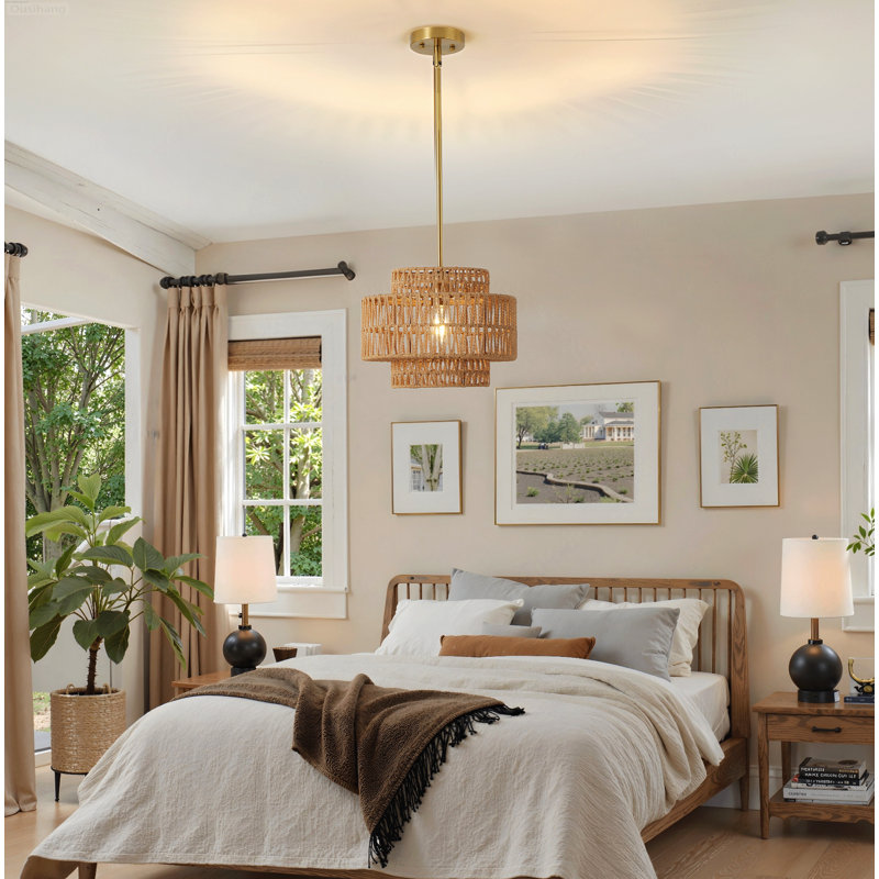 Luminaire suspendu 12,6 po Boho Farmhouse, 1-Light