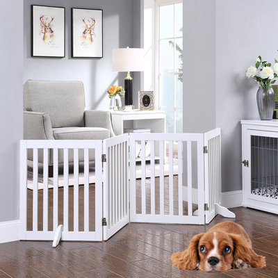 Barrière pour animaux autoportante en bois Huxley avec une paire de pieds de support