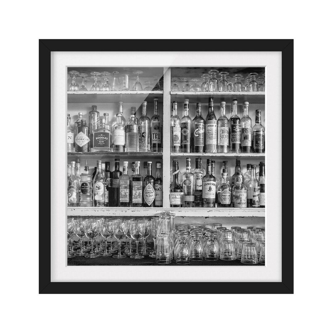 Gerahmter Fotodruck Black and White Bar