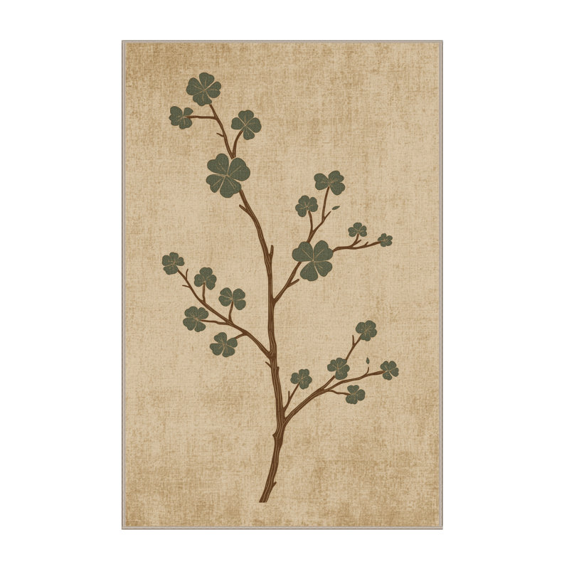 Soft Plush Fanelli St Patties Modern & Contemporary Abstract Area Rug in Beige – Beige Binding, 5x8