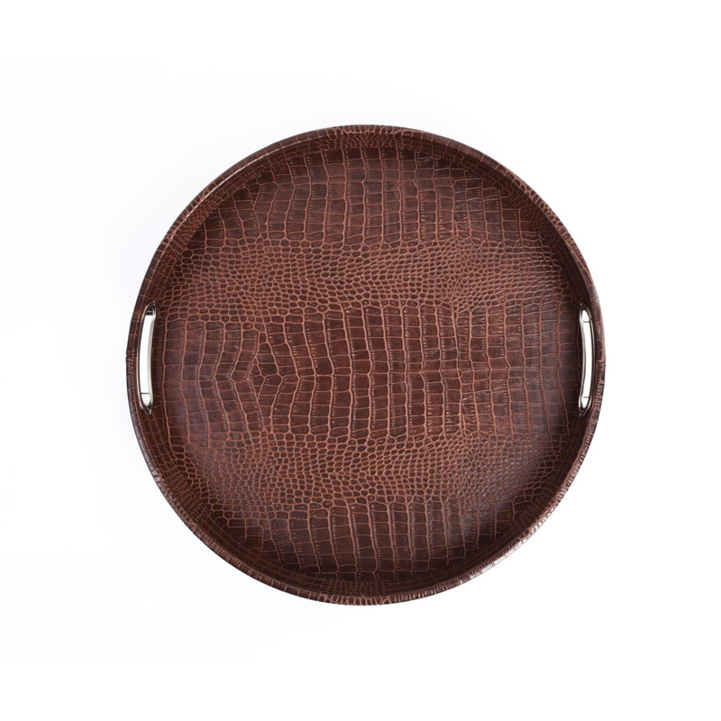 Symple Stuff Melamine Platter, Crocodile look, light brown