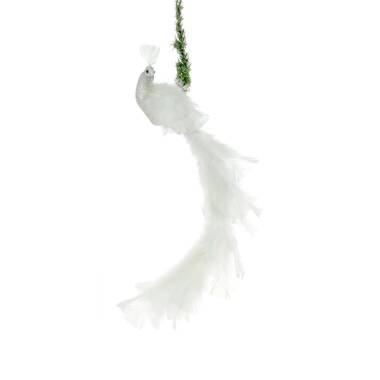 White Peacock Christmas Ornament