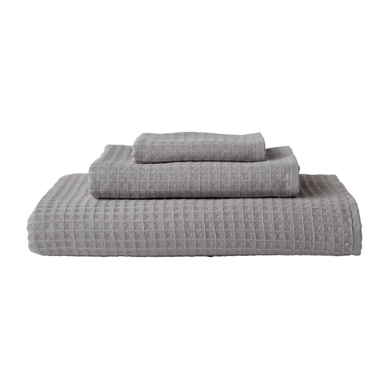 Gray Waffle Twist 100% Cotton Bath Towel