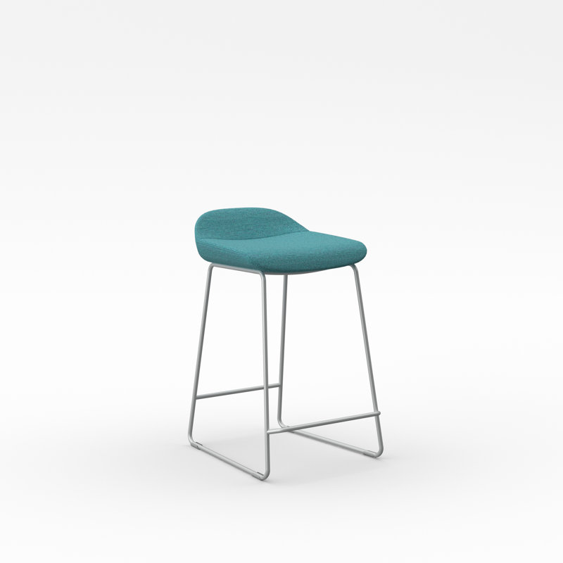 Tabouret Lilly , Mélange de polyester bord de mer, Argent, Tabouret de comptoir (siège d'une hauteur de 24 p