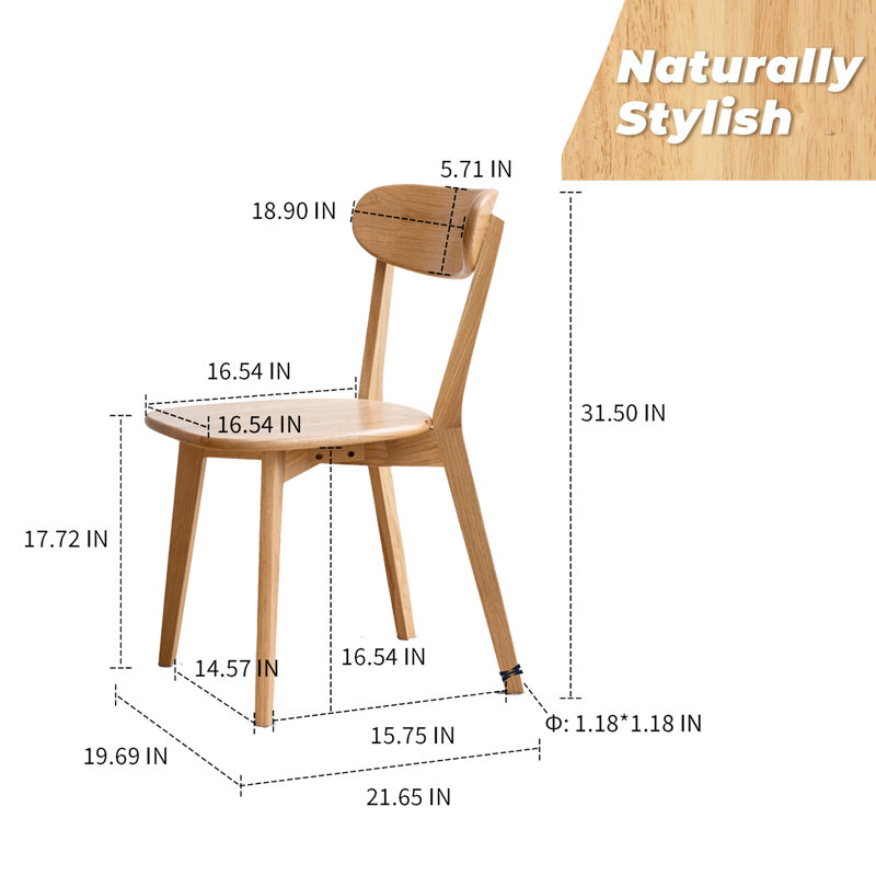 Darlynn 16.54'' H Solid Wood Side Chair