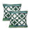 Boho Green Geometric Chindi Throw Pillow Set of 2