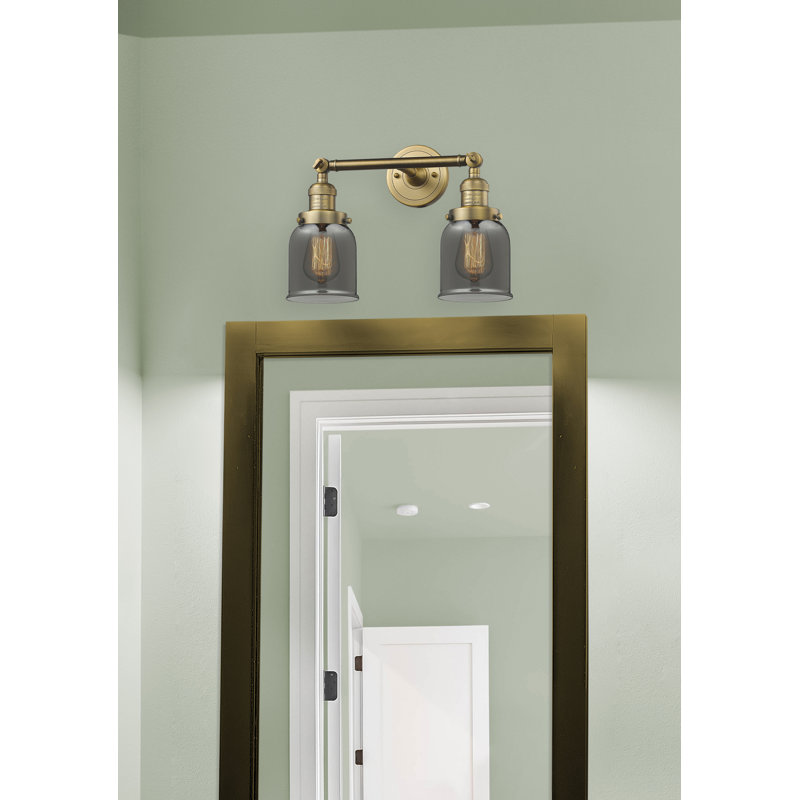 Latta 2 - Light Dimmable Vanity Light, Incandescent, Brushed Brass, Silver Mercury