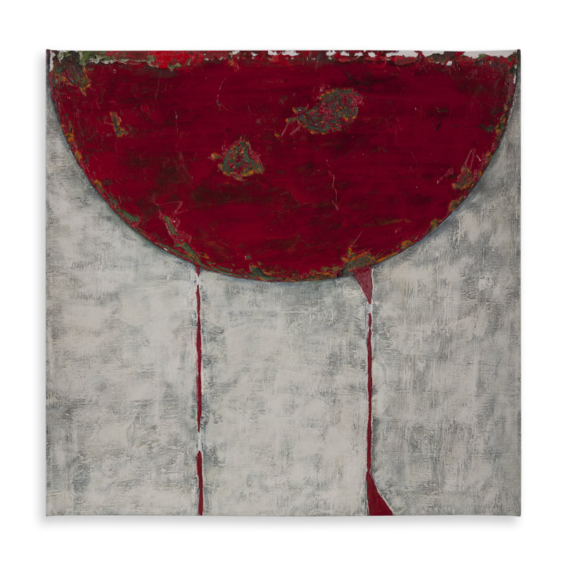 Red Half Circle | Gray Shapes Indoor Outdoor Tablecloth