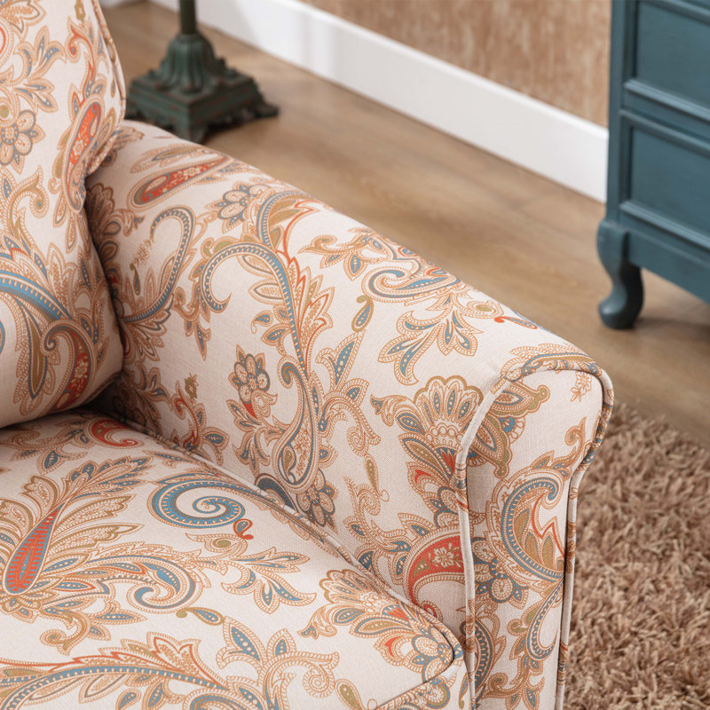 Fauteuil inclinable manuel 33,55 po Jasahd, Mélange de lin floral