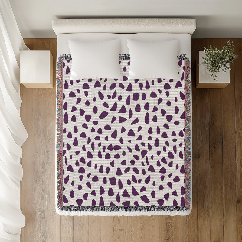Jeté en coton Kambili, 50 x 70, Mauve
