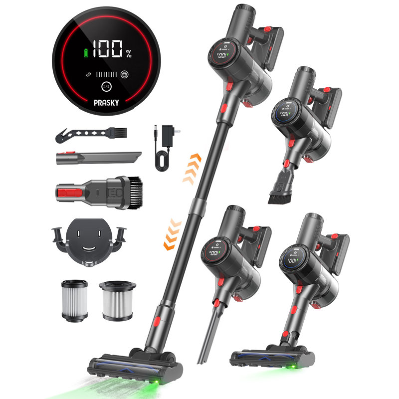 Cordless Vacuum Cleaner, 550W 45KPA Powerful Stick Vacuum with LED Display, 45 Mins Runtime, Upgraded Self-Standing & Anti-tangle, 8 in 1 Lightweight Vacuum For Pet Hair, Hard Floor, Carpet