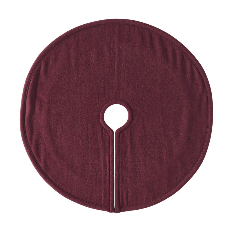 Burgundy and Cream Felt 24" Christmas Tree Skirt