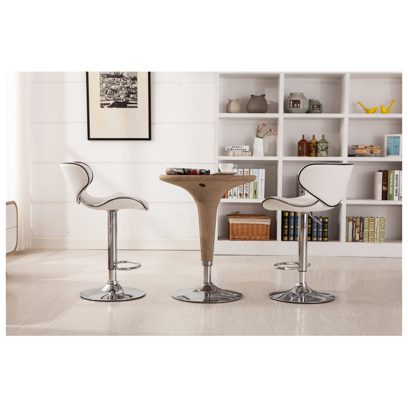 Tabouret de bar pivotant en similicuir Masaccio, White