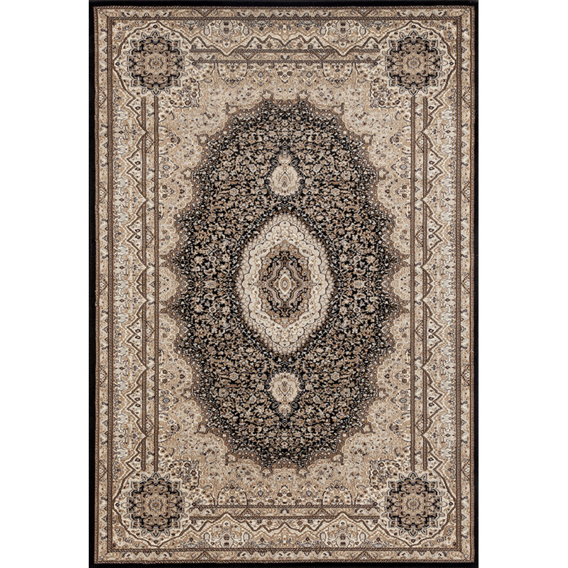 Tapis décoratif brun oriental Tabriz, Rectangle 4 pi x 6 pi