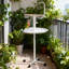 Station d'alimentation pour oiseaux avec roulettes, support de jeu portatif, bols et plateau en acier inoxydable pour l'intérieur et l'extérieur.