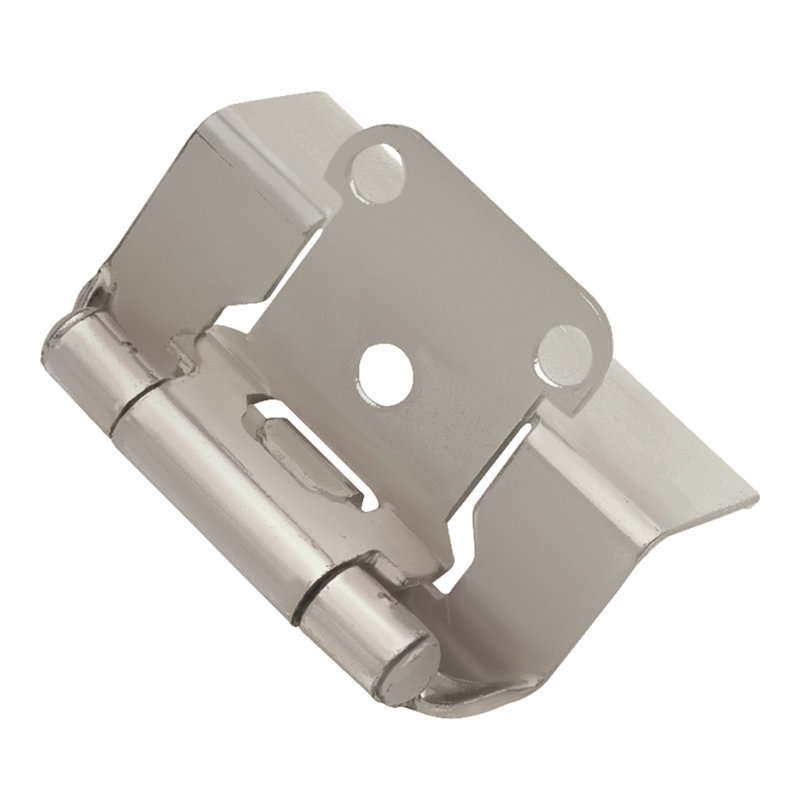 Cadre de façade semi-dissimulé à fermeture automatique 1/2 po - Nickel satiné - Charnières de porte d'armoire (ensemble de 10)