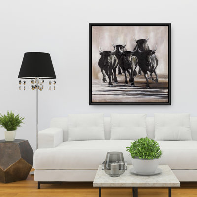 " Group Of Running Bulls "