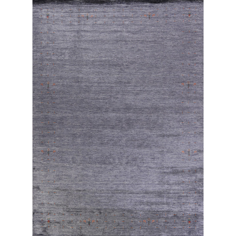 Tapis bleu fait à la main de style Gabbeh 9 x 12