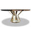 Round Walnut Wood Dining Table-57360317-57360316-57360322