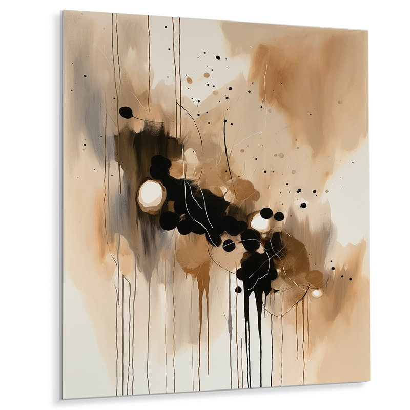 «Brown Mindful Abstraction IV», impression sur métal sans cadre, H 40 po x l 30 po x P 1 po