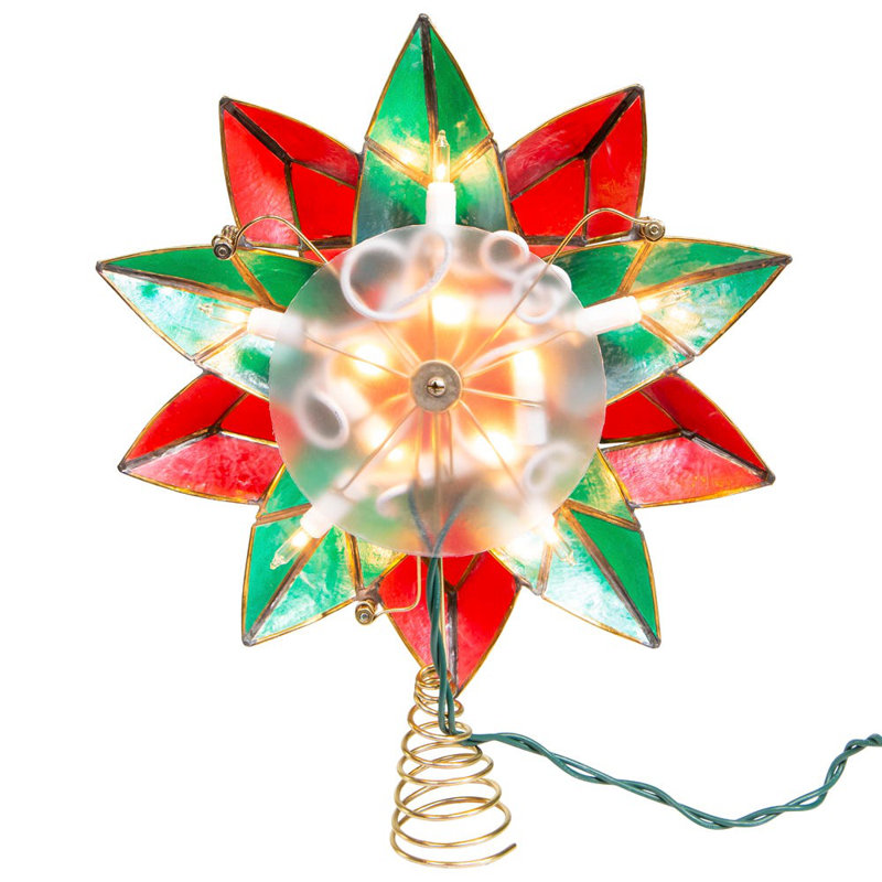 Poinsettia Treetop 10 Light String Lights