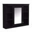 Armoire à pharmacie 35 po x 27,5 po, armoire de rangement murale pour salle de bain, armoire murale moderne avec miroir, armoire à miroir avec 6 tablettes ouvertes (meuble-lavabo non inclus)