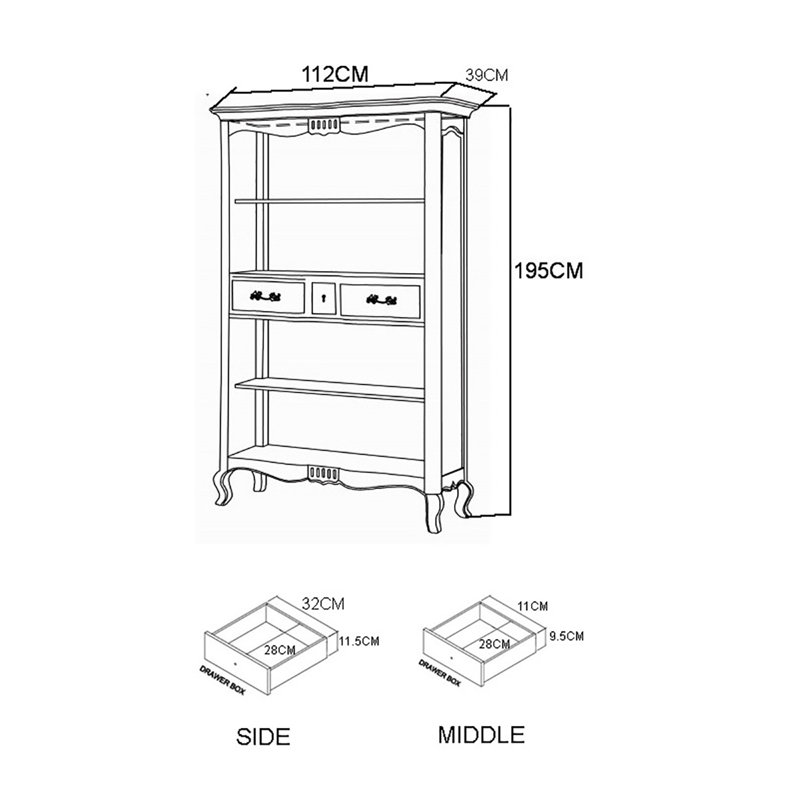 Deskins 195 cm H x 112 cm W Solid Wood Standard Bookcase, Cream