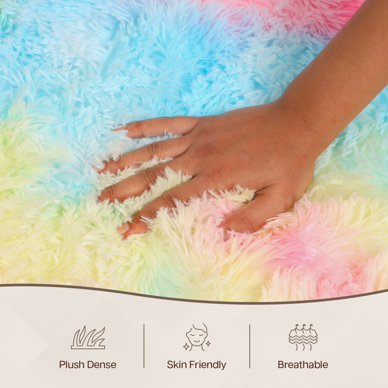 Solid Colour Machine Tufted Shag Area Rug, Runner 60cm Width X 220cm Length