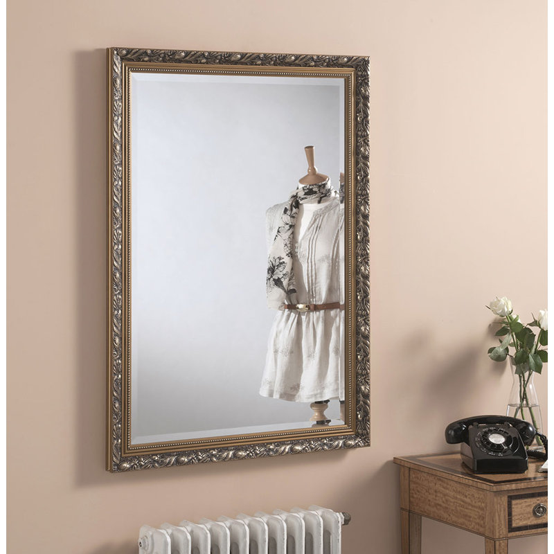 Middletown Wood Flat Wall Mirror, Gold, 86.5cm H x 61cm W