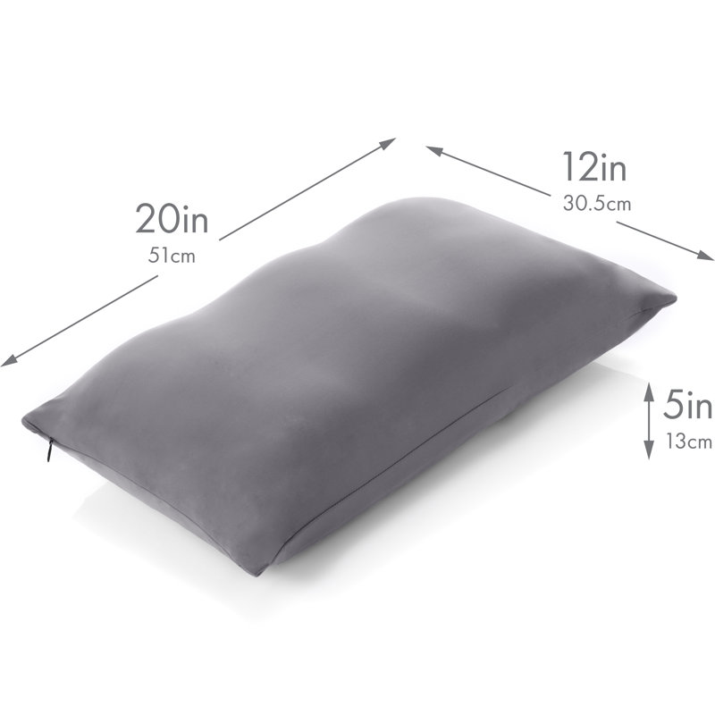 Coussin de support ferme en mousse Microbead Premium, 12 po x 20 po, Gris foncé