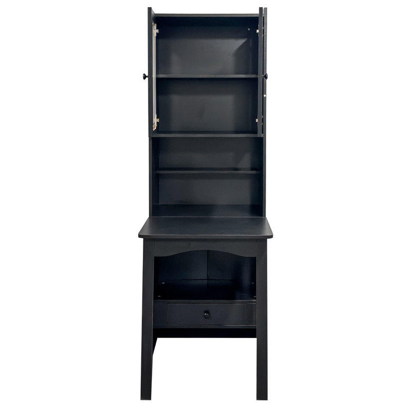 Armoire de bureau convertible pliable avec tablette de rangement et tiroir