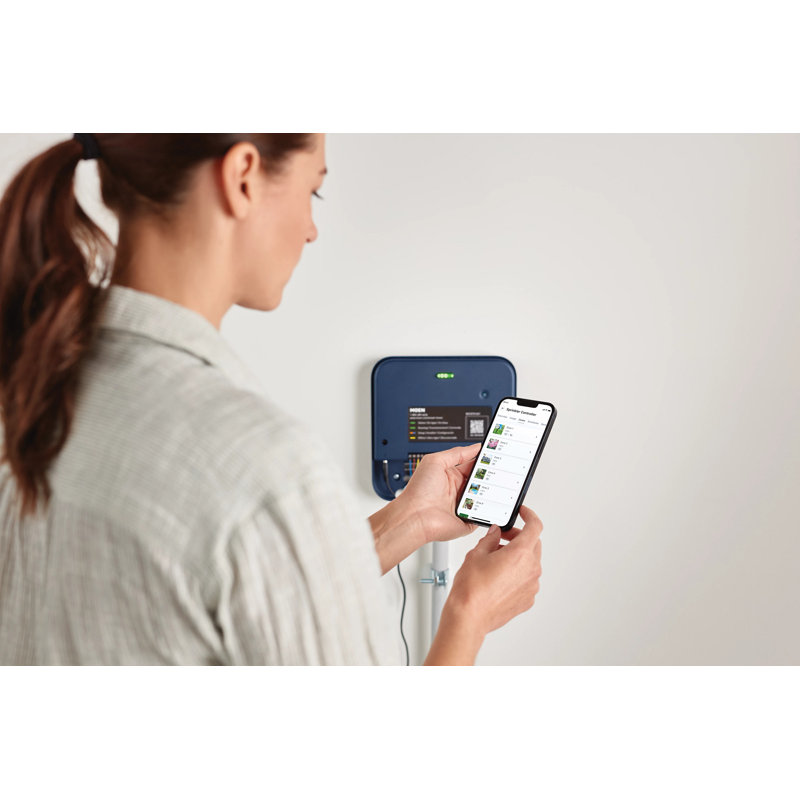 16-Zone Smart Sprinkler Controller, Wi-Fi Connectible Smart Irrigation System With Automatic Water Timer
