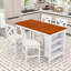 Ensemble de salle à manger à hauteur de comptoir 5 pièces Farmhouse avec table rectangulaire et 4 chaises rembourrées-397603295-397603281
