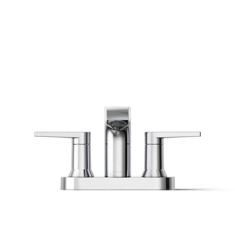 Kohler Hint Centerset 4 inch Bathroom Faucet with Pop-Up Drain Assembly, 2-Handle Bathroom Sink Faucet, 1.2 gpm