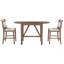 Ensemble de table de salle à manger à hauteur de comptoir en bois 3 pièces avec 2 chaises rembourrées pour petit endroit, brun