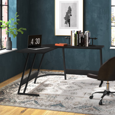 Lacey L-Shaped Metal Base Computer Desk