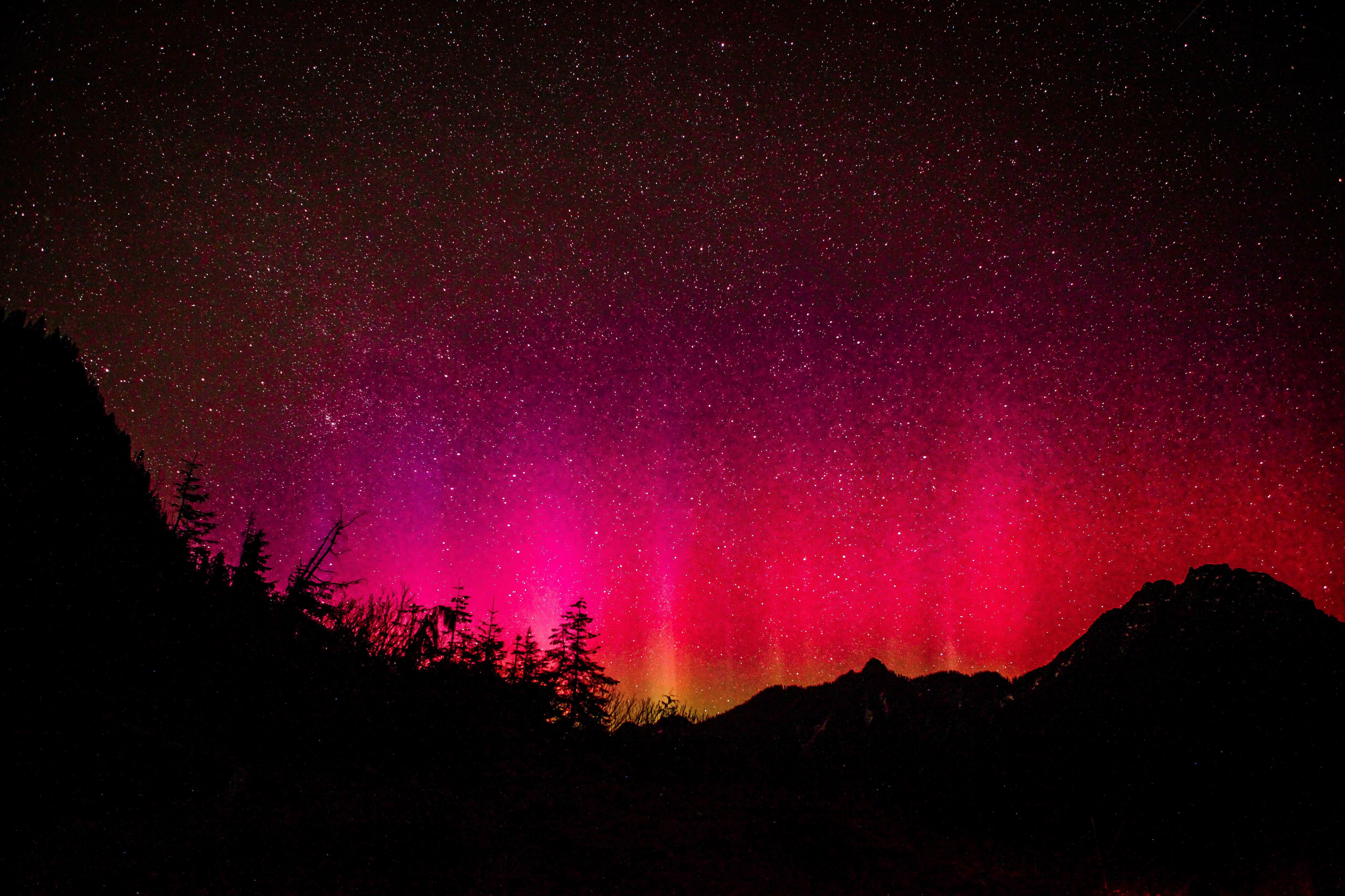 Ebern Designs Radiant Night Sky - Wrapped Canvas Photograph | Wayfair