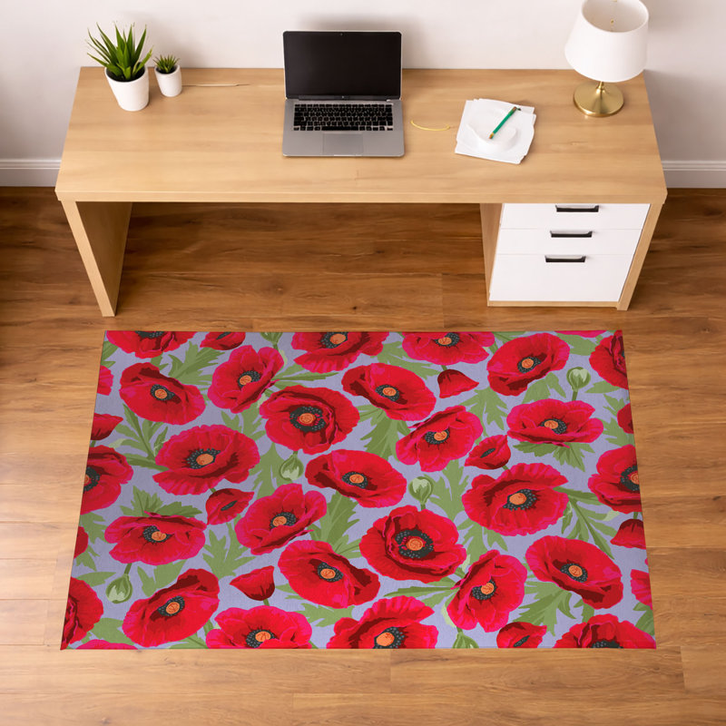 Tapis de bureau léger Poppie, Periwinkle, H 0,1 po x l 36 po x P 24 po