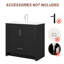 Meuble-lavabo autoportant simple 36 po avec lavabo en céramique Lumina, noir, contreplaqué de bois franc, portes à fermeture en douceur et rangement réglable intérieur-518037200-518037206